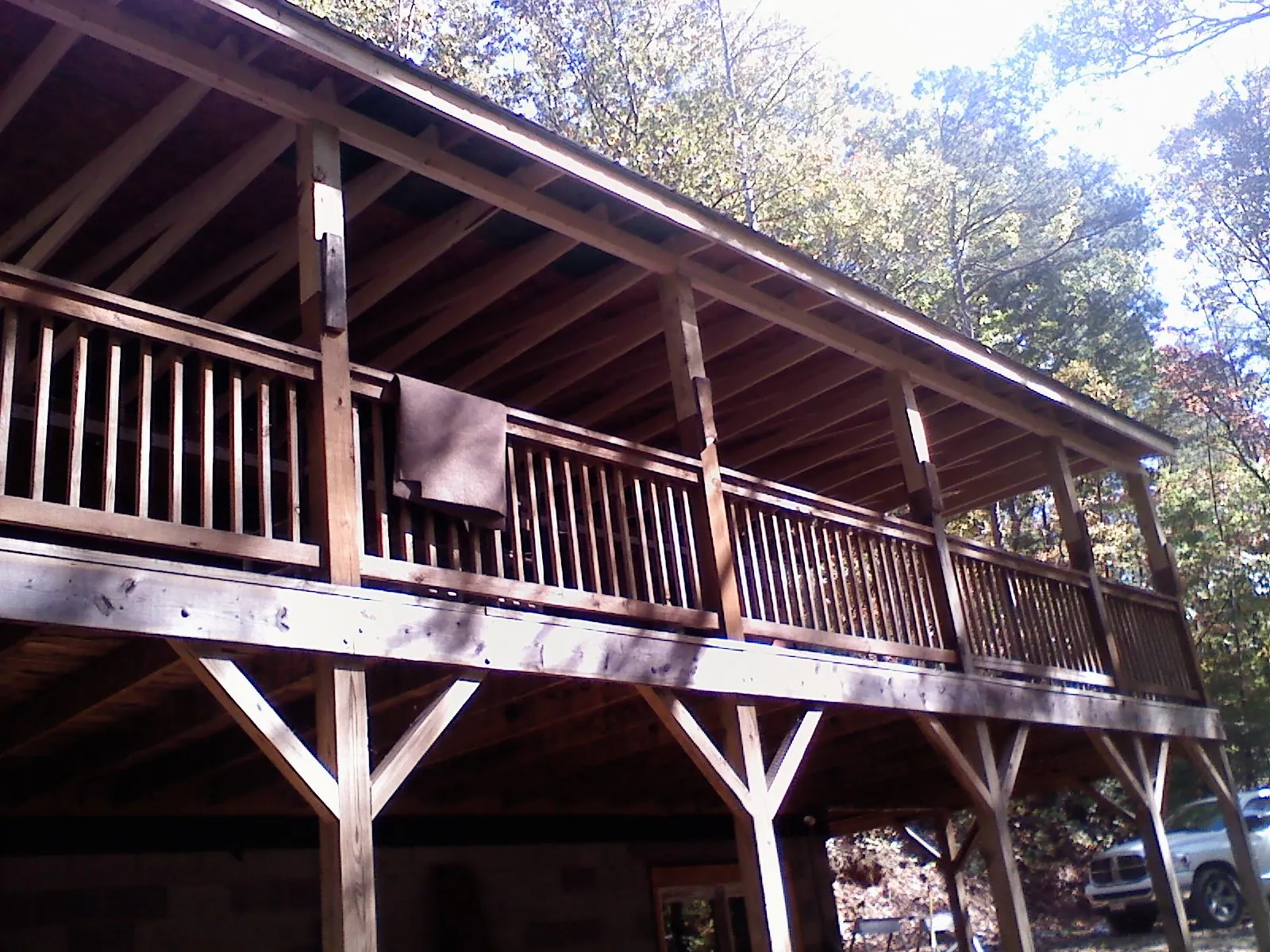 Timber framing under a new elevated porch and deck — Roof Leak Repair in Argusville by Roofing Brothers